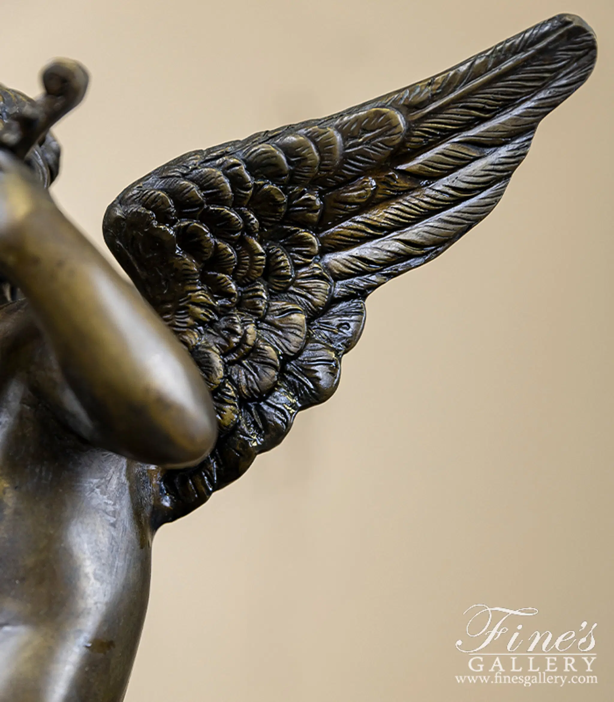 Bronze Statues - Bronze Cherub With Lute Statue - BS-844 - Fine's